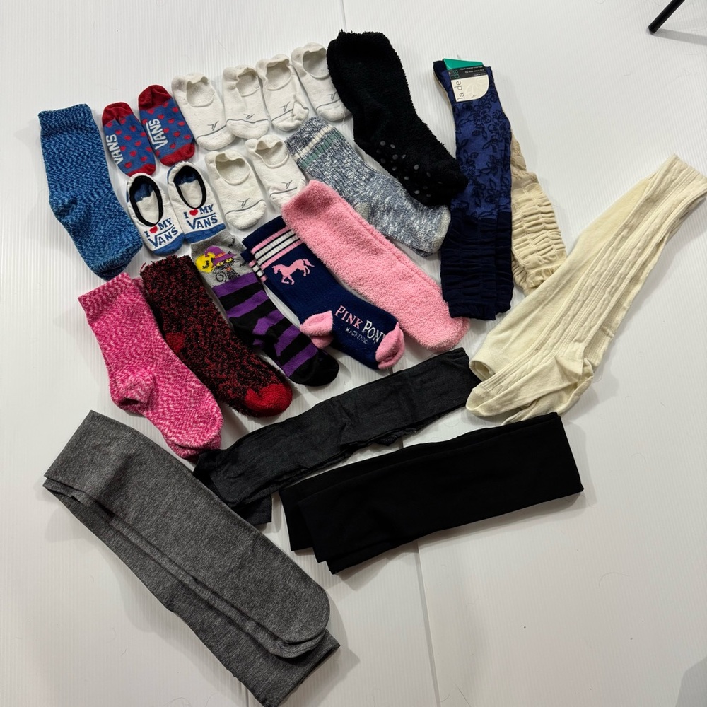 Women's pink, blue, Black, Gray, etc Hosiery Set